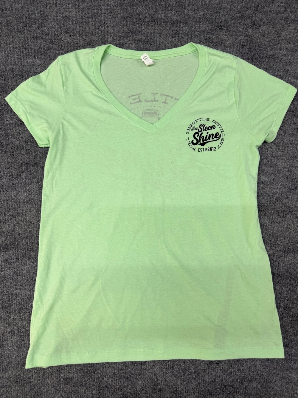 Women's Mint Green V-Neck Short Sleeve Tee